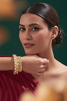 Gold Plated Kundan Polki Kada