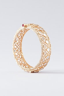 Gold Plated Kundan Polki Kadas (Set of 2)