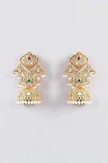 Gold Finish Kundan Polki & Stone Necklace Set