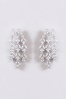 White Finish Faux Diamond Necklace Set