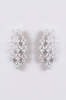White Finish Faux Diamond Necklace Set