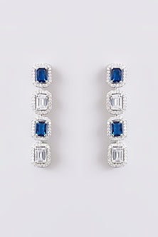 White Finish Faux Diamond Necklace Set