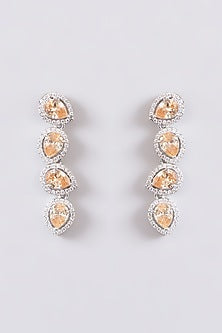 White Finish Faux Diamond Necklace Set