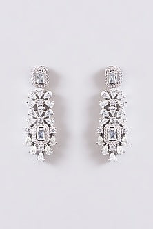 White Finish Faux Diamond Necklace Set