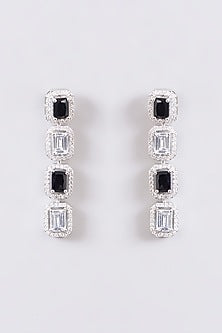 White Finish Faux Diamond Necklace Set