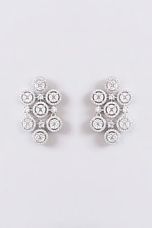 White Finish Faux Diamond Choker Necklace Set