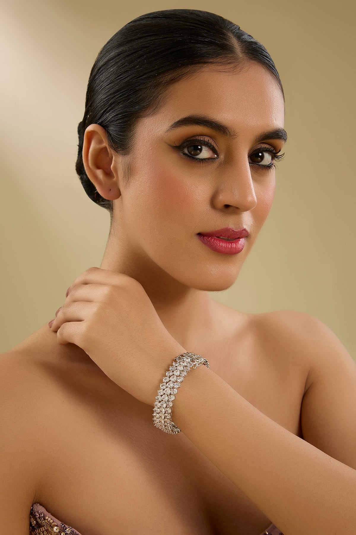 White Finish Diamond Kada