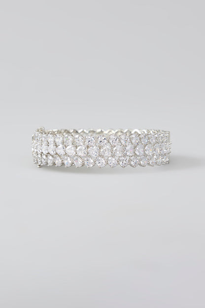 White Finish Diamond Kada