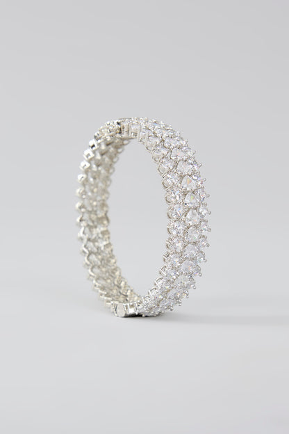 White Finish Diamond Kada