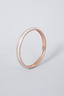 Rose Gold Finish Diamond Bangles (Set of 2)