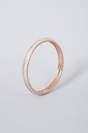 Rose Gold Finish Diamond Bangles (Set of 2)