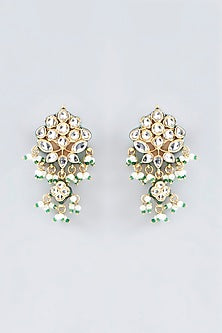 Gold Plated Kundan Polki & Pearl Necklace Set