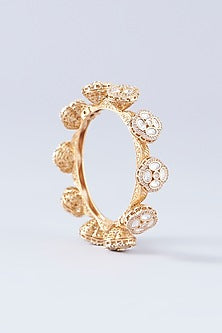 Gold Finish Kundan Polki Kadas (Set Of 2)