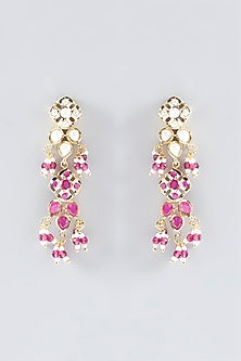 Gold Plated Kundan Polki & Ruby Necklace Set