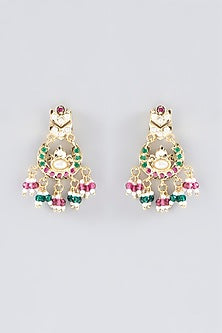 Gold Plated Kundan Polki & Multi-Colored Stone Necklace Set