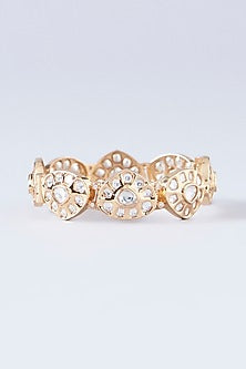 Gold Finish Kundan Polki Kada