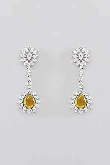 White Finish Faux Diamond Necklace Set