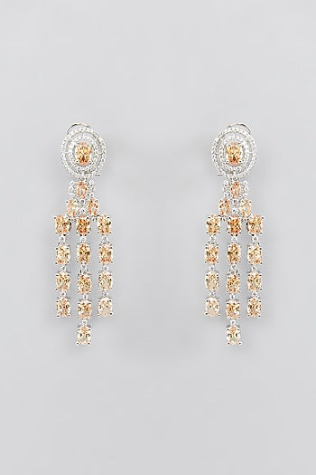 White Finish Faux Diamond Layered Necklace Set