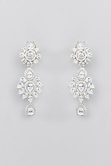 White Finish Faux Diamond Layered Necklace Set
