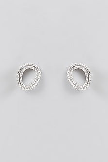 White Finish Faux Diamond Choker Necklace Set