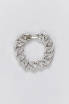 White Finish Faux Diamond Choker Necklace Set