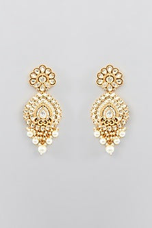 Gold Finish Kundan Polki Necklace Set