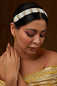 Gold Finish Kundan Polki Mathapatti