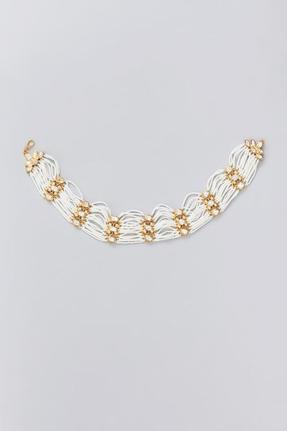 Gold Finish Kundan Polki Mathapatti