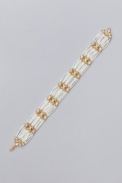 Gold Finish Kundan Polki Mathapatti