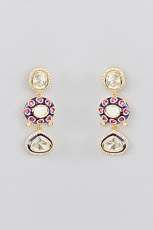 Gold Finish Kundan Polki Choker Necklace Set