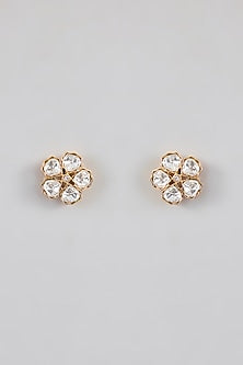 Gold Finish Kundan Polki Necklace Set