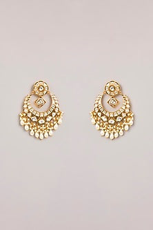 Gold Finish Kundan Polki Necklace Set