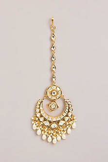 Gold Finish Kundan Polki Necklace Set