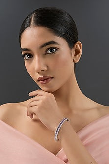 White Finish Diamond Kada