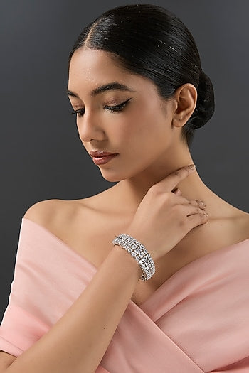 White Finish Diamond Kada