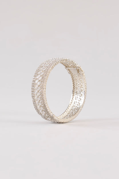 White Finish Diamond Kada
