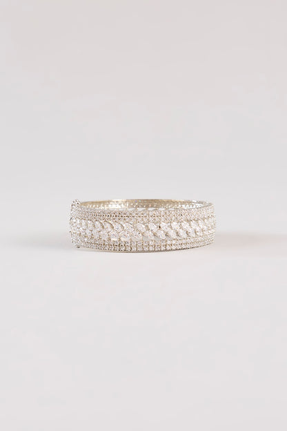 White Finish Diamond Kada