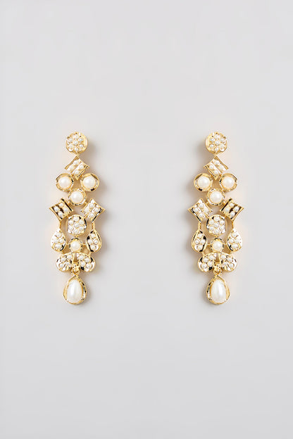 Gold Finish Jadau Necklace Set
