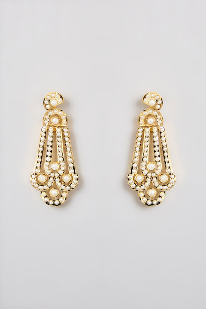 Gold Finish Jadau Necklace Set