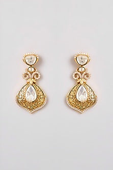 Gold Finish Moissanite Stone Necklace Set