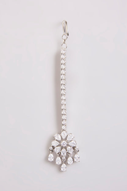 White Finish Diamond Maangtikka
