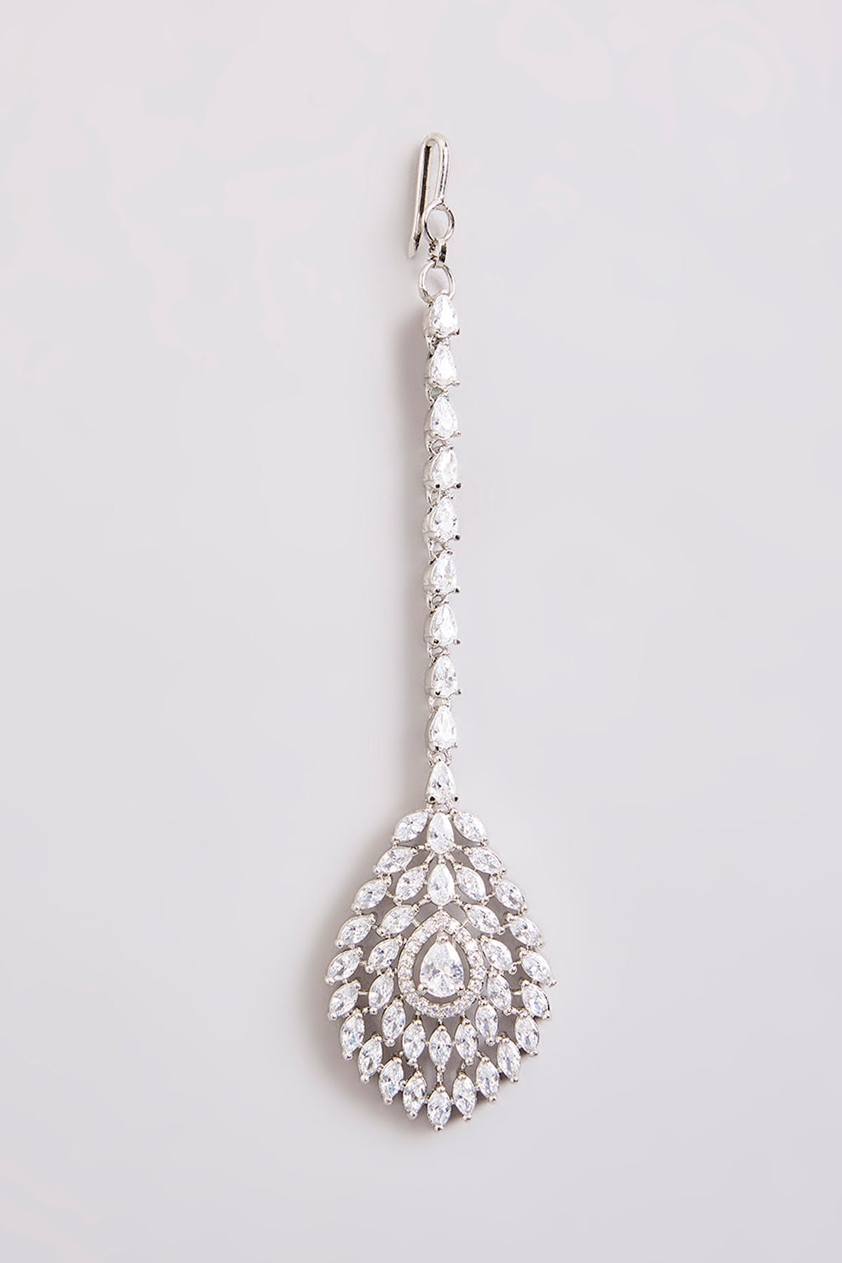 White Finish Diamond Maangtikka