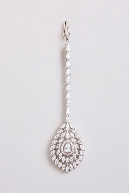 White Finish Diamond Maangtikka