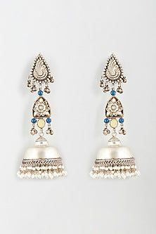 Oxidised Finish Tribal Jhumka Earrings