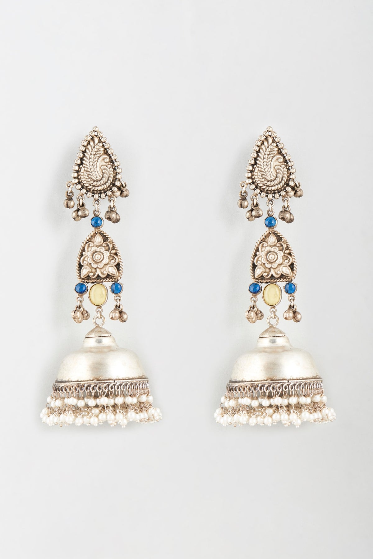 Oxidised Finish Tribal Jhumka Earrings