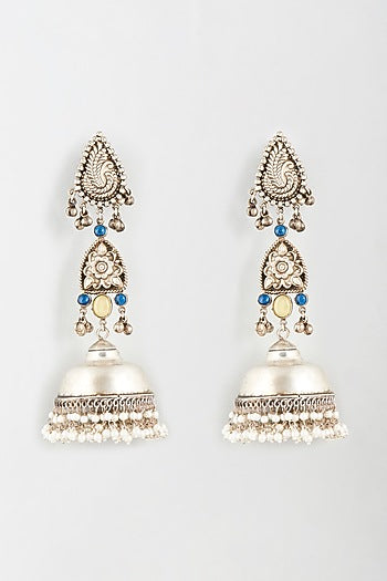Oxidised Finish Tribal Jhumka Earrings