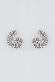 Silver Finish Stud Earrings In Sterling Silver