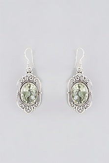 Silver Finish Amethyst Dangler Earrings In Sterling Silver