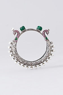 Oxidised Silver Finish Kada In Sterling Silver