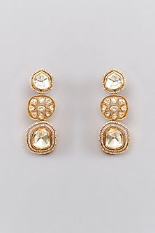 Gold Plated Moissanite Polki Layered Necklace Set